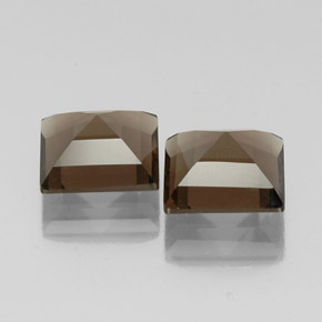 Pedras preciosas de quartzo fumê marrom natural de  ct, quadrado, VS