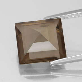 Quartzo fumê marrom natural 3,49ct, quadrado, VS-SI