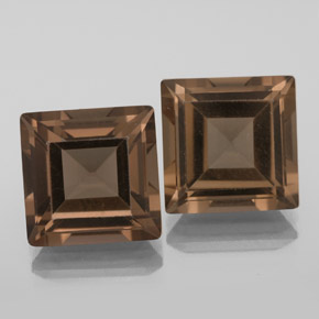 Pedras preciosas de quartzo fumê marrom natural de  ct, quadrado, VVS-VS