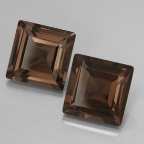 Pedras preciosas de quartzo fumê marrom natural de  ct, quadrado, VVS