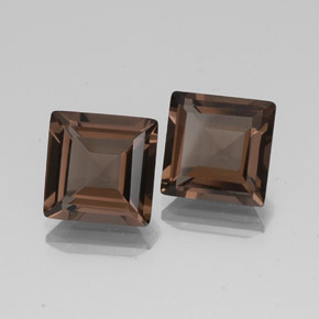 Pedras preciosas de quartzo fumê marrom natural de  ct, quadrado, VVS-VS