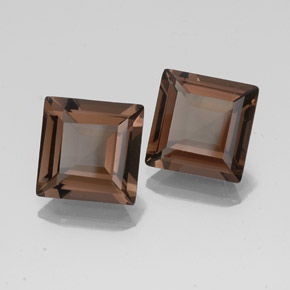 Pedras preciosas de quartzo fumê marrom natural de  ct, quadrado, VVS-VS
