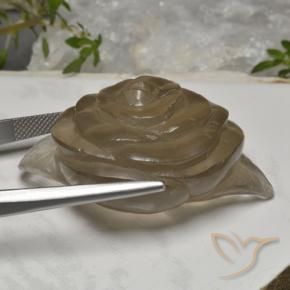Quartzo Fumê Castanho muito claro Natural 97.93ct, Flor cortada, Transparente