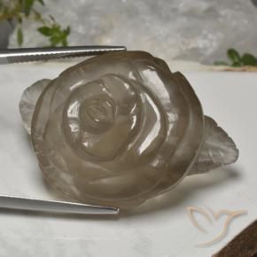 Quartzo Fumê Castanho muito claro Natural 97.93ct, Flor cortada, Transparente