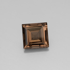 Quartzo fumê marrom natural 3,84ct, quadrado, VVS-VS