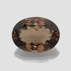 Quartzo fumê marrom natural 16,30ct, corte oval, VS