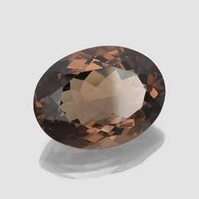 Quartzo fumê marrom natural 16,30ct, corte oval, VS