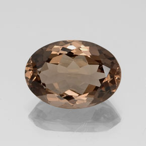 Quartzo fumê marrom natural 11,53ct, corte oval, VS