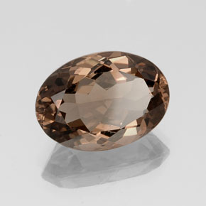 Quartzo fumê marrom natural 11,53ct, corte oval, VS