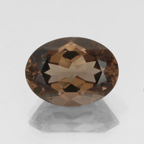 Quartzo fumê marrom natural 8,99ct, corte oval, VS