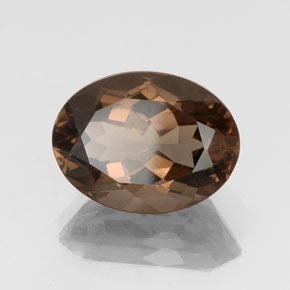 Quartzo fumê marrom natural 8,99ct, corte oval, VS