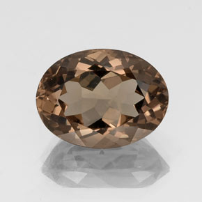 Quartzo fumê marrom natural 9,66ct, corte oval, VVS-VS