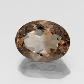 Quartzo fumê marrom natural 9,66ct, corte oval, VVS-VS