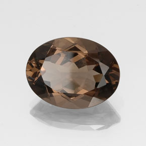 Quartzo fumê marrom natural 8,00ct, corte oval, VS