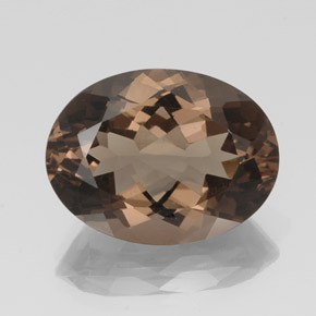 Quartzo fumê marrom natural 16,30ct, corte oval, VS