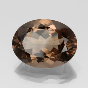 Quartzo fumê marrom natural 16,30ct, corte oval, VS