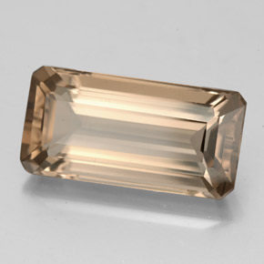 Quartzo fumê marrom natural 6,26ct, corte esmeralda, VS
