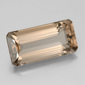 Quartzo fumê marrom natural 6,26ct, corte esmeralda, VS