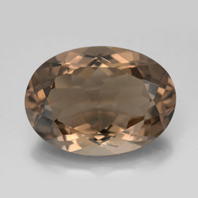 Quartzo fumê marrom natural 11,40ct, corte oval, VS