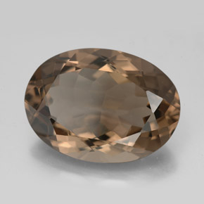 Quartzo fumê marrom natural 11,40ct, corte oval, VS
