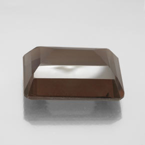 Quartzo fumê marrom natural 13,71ct, corte esmeralda, VS