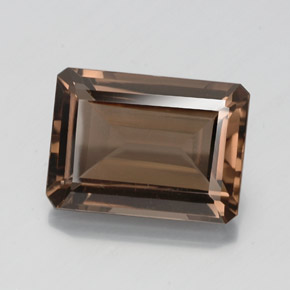 Quartzo fumê marrom natural 11,42ct, corte esmeralda, VVS-VS