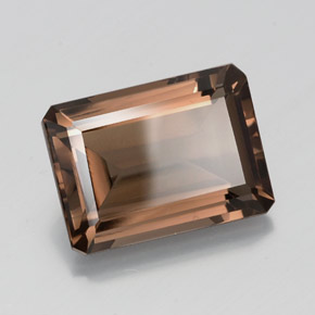 Quartzo fumê marrom natural 11,42ct, corte esmeralda, VVS-VS