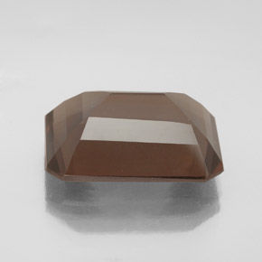 Quartzo fumê marrom natural 12,60ct, corte esmeralda, VS