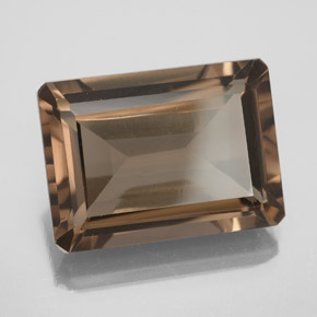 Quartzo fumê marrom natural 14,61ct, corte esmeralda, VS