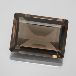 Quartzo fumê marrom natural 13,80ct, corte esmeralda, VVS-VS