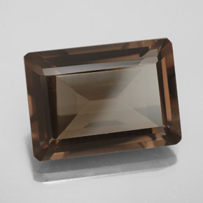 Quartzo fumê marrom natural 13,80ct, corte esmeralda, VVS-VS