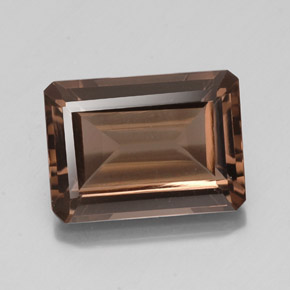 Quartzo fumê marrom natural 14,65ct, corte esmeralda, VS