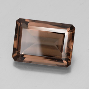 Quartzo fumê marrom natural 14,65ct, corte esmeralda, VS