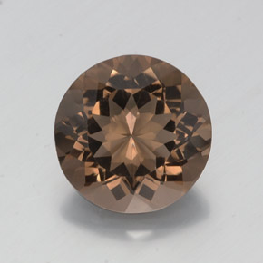 Quartzo fumê marrom natural 12,97ct, corte redondo, VS