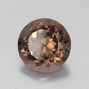 Quartzo fumê marrom natural 12,97ct, corte redondo, VS