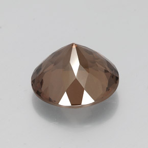 Quartzo fumê marrom natural 12,97ct, corte redondo, VS