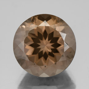 Quartzo fumê marrom natural 8,23ct, corte redondo, VS