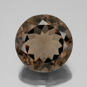 Quartzo fumê marrom natural 7,27ct, corte redondo, VVS-VS
