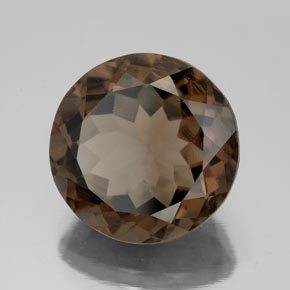 Quartzo fumê marrom natural 7,27ct, corte redondo, VVS-VS