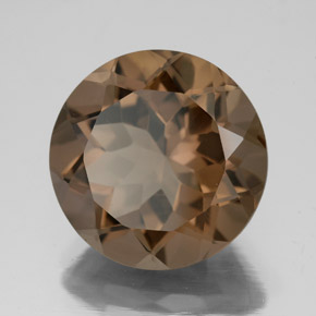 Quartzo fumê marrom natural 7,44ct, corte redondo, VS