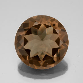 Quartzo fumê marrom natural 6,36ct, corte redondo, VS