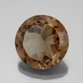 Quartzo fumê marrom natural 6,36ct, corte redondo, VS