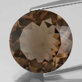 Quartzo fumê marrom natural 7,25ct, corte redondo, VS