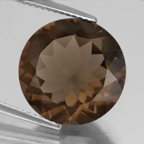 Quartzo fumê marrom natural 7,25ct, corte redondo, VS