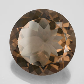Quartzo fumê marrom natural 21,68ct, corte redondo, VS