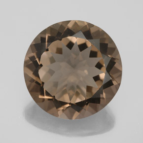 Quartzo fumê marrom natural 11,67ct, corte redondo, VS