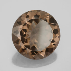 Quartzo fumê marrom natural 11,67ct, corte redondo, VS
