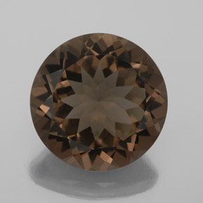 Quartzo fumê marrom natural 6,23ct, corte redondo, VS