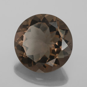 Quartzo fumê marrom natural 6,23ct, corte redondo, VS