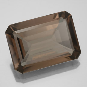 Quartzo fumê marrom natural 10,70ct, corte esmeralda, VS
